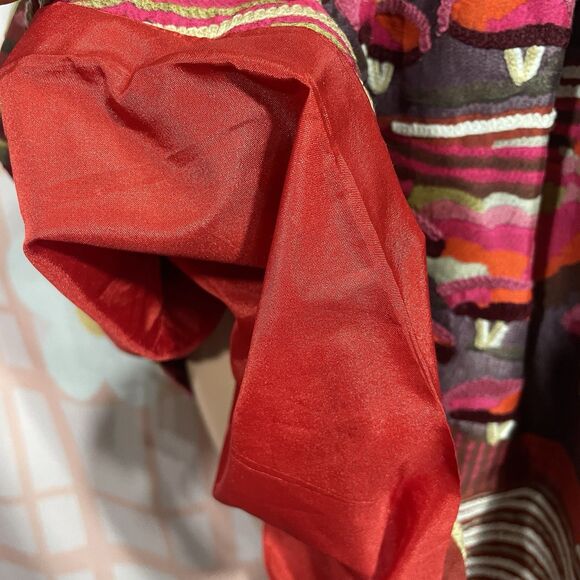 Anthropologie Pankaj & Nidhi Size 6 Silk Boho Embroidered Fit & Flare Mini Dress - Picture 6 of 12